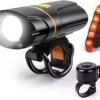 1200 Lumen Bicycle Lights for Evening Riding, USB Rechargeable 6 1200 Lumen Bike Lights for Night Riding, USB Rechargeable 6 Modes Bike Headlight Set Bicycle Lights Front and Rear IP65 Led Bike Light Waterproof Bicycle Accessories for Cycling Road Mountain