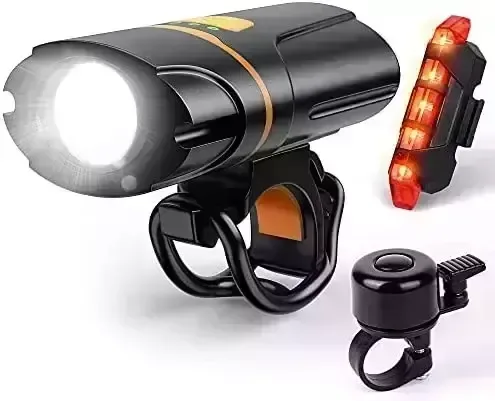 1200 Lumen Bike Lights for Night Riding, USB Rechargeable 6 Modes Bike Headlight Set Bicycle Lights Front and Rear IP65 Led Bike Light Waterproof Bicycle Accessories for Cycling Road Mountain
