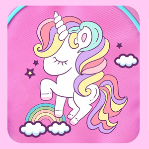 UNICORN BACKPACK DOLL ACCESSORIES WELL PRINTED