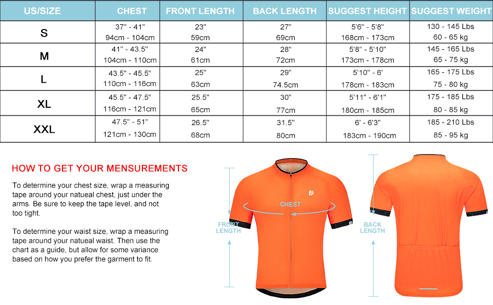 Cycling Jersey Size