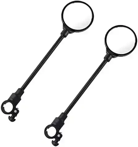 2 PCS Bike Mirror, Bicycle Accessories for Adult Bikes, Adjustable Rotatable Rear View Glass Convex Rear View Mirror Accessories, Bicycle Mirrors Handlebars for Mtb, Outdoors, Cycling