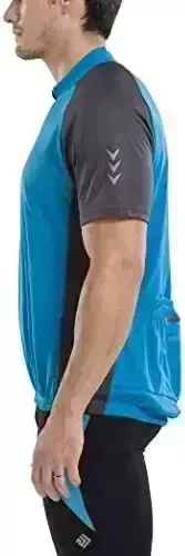 KORAMAN Men’s Reflective Short Sleeve Cycling Jersey with Zipper Pocket Quick-Dry Breathable Biking Shirt