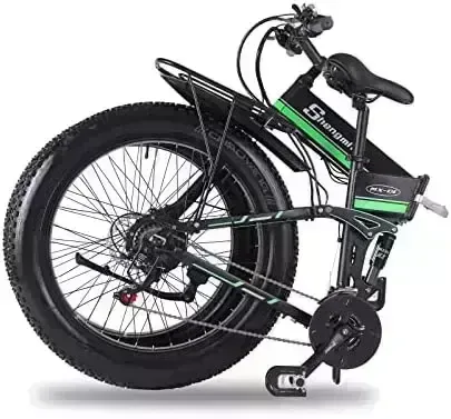 Shengmilo MX01 1000w Electrical Bike for Grown ups 7-Speed Body fat Tire Folding E Bike with Removable Lithium Battery(26”)