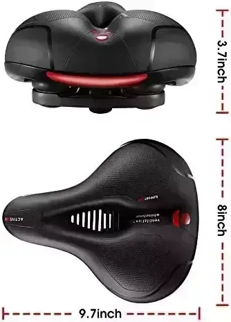 GREAN At ease Bicycle Seat Cushion -Bicycle Seat for Gentlemen Ladies with Dual Shock Absorbing Ball Memory Foam Waterproof Broad Bicycle Saddle Fit for Stationary/Physical exercise/Indoor/Mountain/Street Bikes