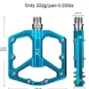 MTB Bicycle Pedals BMX Mountain Bike Metal Pedals Foot System Biking Non-Slip 9/16″ Sealed Bearing Lightweight Ultralight Aluminum Alloy Electroplating Bicycle Add-ons