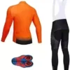 Guys Cycling Jersey Set Lengthy Sleeve Pro Biking Clothing Riding Speedy Dry Jacket + Cycling Bib with 9D Pad – Bicycle Clothing Kit