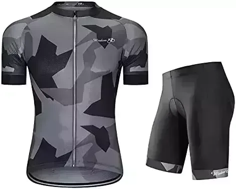 Men’s Cycling Jersey Set Limited Sleeve Road Bicycle Outfits Shirts Shorts with 3D Padded Breathable/Dampness Wicking
