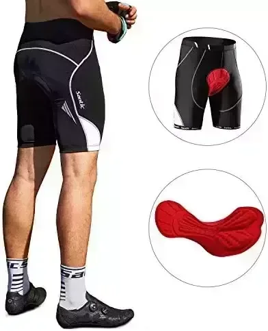 Santic Cycling Shorts Padded for Mens Bicycle Using Trousers Bicycle Biking Outfits Cycle Don Tights