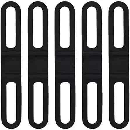 Alomejor 5pcs Bicycle Silicone Strap Common Bicycle Silicone Holding Strap for Bike Light Flashlight Cellphone and A lot more