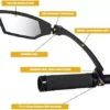 Arkham Handlebar Bike Mirror, 360°HD Large Angle Blast-Resistant, Adjustable .83-1.02 inch Bicycle Handlebar Mirror, For Bicycles, Bikes, Mountain Bikes, Electric Bicycles ( Still left, Shorter Manage )