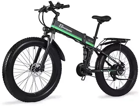 Shengmilo MX01 1000w Electrical Bike for Grown ups 7-Speed Body fat Tire Folding E Bike with Removable Lithium Battery(26”)