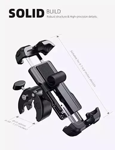 Lamicall Motorbike Phone Mount, Bicycle Cellular phone Holder – Improve Rapid Install Handlebar Clip for Bicycle Scooter, Mobile Cellphone Clamp for Iphone 13/ 12/ 11 Professional Max, Galaxy S10/ S9 and Far more 4.7 – 6.8″ Cellular phone