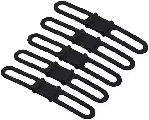 Alomejor 5pcs Bicycle Silicone Strap Common Bicycle Silicone Holding Strap for Bike Light Flashlight Cellphone and A lot more