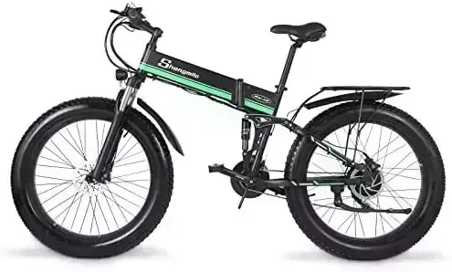 Shengmilo MX01 1000w Electrical Bike for Grown ups 7-Speed Body fat Tire Folding E Bike with Removable Lithium Battery(26”)
