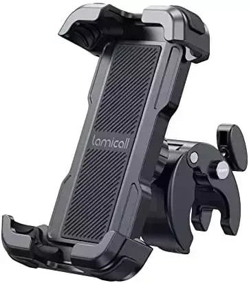 Lamicall Motorbike Phone Mount, Bicycle Cellular phone Holder – Improve Rapid Install Handlebar Clip for Bicycle Scooter, Mobile Cellphone Clamp for Iphone 13/ 12/ 11 Professional Max, Galaxy S10/ S9 and Far more 4.7 – 6.8″ Cellular phone