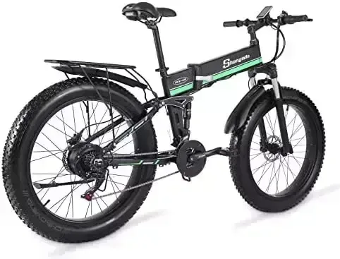 Shengmilo MX01 1000w Electrical Bike for Grown ups 7-Speed Body fat Tire Folding E Bike with Removable Lithium Battery(26”)