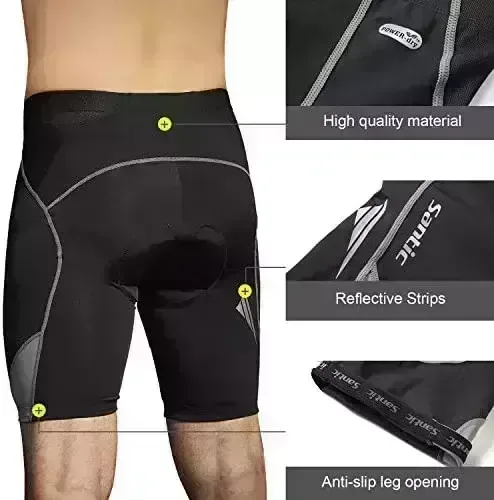 Santic Cycling Shorts Padded for Mens Bicycle Using Trousers Bicycle Biking Outfits Cycle Don Tights