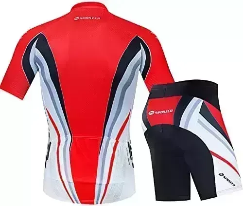sponeed Bicycle Jersey for Guys Bicycle owner Shirts and Shorts Set Small Sleeve Satisfies Padded Bicycle Trousers