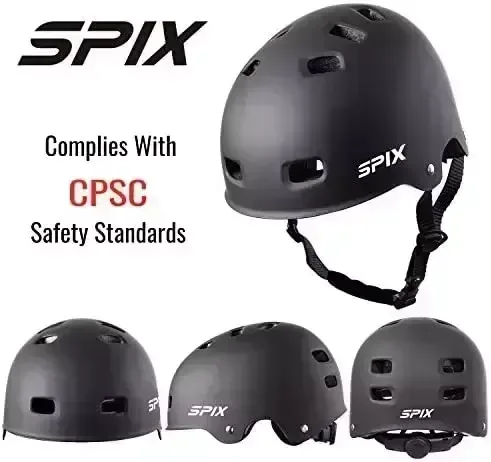 SPIX Skateboard Helmet, Multi-Activity Biking Skate BMX Bicycle Helmet for Young children Youth and Grownups
