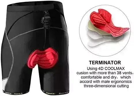 Santic Cycling Shorts Padded for Mens Bicycle Using Trousers Bicycle Biking Outfits Cycle Don Tights