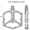 MTB Bicycle Pedals BMX Mountain Bike Metal Pedals Foot Platform Biking Non-Slip 9/16″ Sealed Bearing Light-weight Ultralight Aluminum Alloy Electroplating Bicycle Components