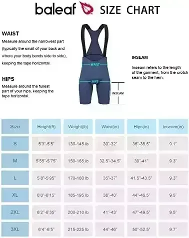 BALEAF Men’s Cycling Bibs 4D Padded Bike Bib Shorts Road Biking Bicycle Clothing MTB Liner Pockets UPF50+