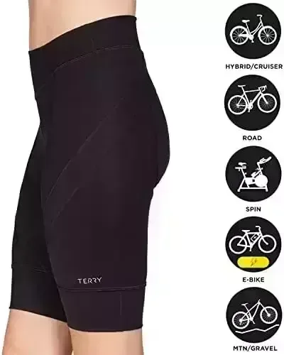 Terry Women’s Euro Bike Small – 10 Inch Inseam Padded Girls Compression Cycling Bottom, Elastic No cost Leg/Waist