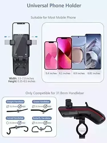 Weduda Bike Telephone Holder, Transportable Bluetooth Speaker with Microphone, LED Gentle and External Bicycle Bell, 5000mAh Electric power Bank, Multifunctional Bicycle Equipment for Grownup Street & Mountain Cycling