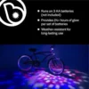 Brightz CruzinBrightz Disco Social gathering LED Bicycle Light-weight, Tri-Colored – Blinking Swirling Colour Styles – Bicycle Gentle for Driving at Night time – Mounts to Handlebar or Bike Body – Fun Bike Accessories