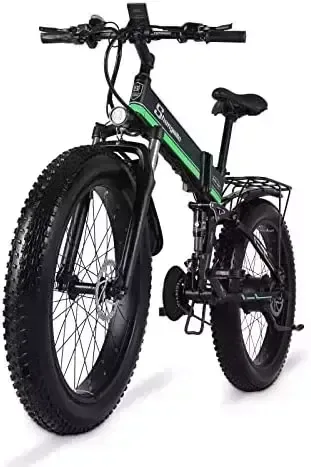Shengmilo MX01 1000w Electrical Bike for Grown ups 7-Speed Body fat Tire Folding E Bike with Removable Lithium Battery(26”)
