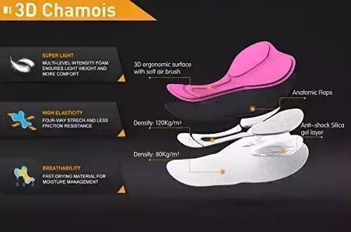 BALEAF Women’s Bike Shorts 3D Padded Pocket Biker Cycling Bicycle Spinning Mountain Biking Shorts Gel UPF 50+