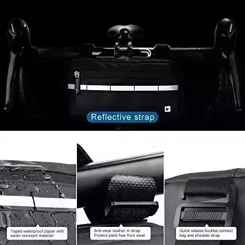 Rhinowalk Bike Bag Water resistant Bicycle Handlebar Bag,Bike Basket Bicycle Front Bag Shoulder Bag Waist Bag for Activity Bicycle Skilled Cycling Extras