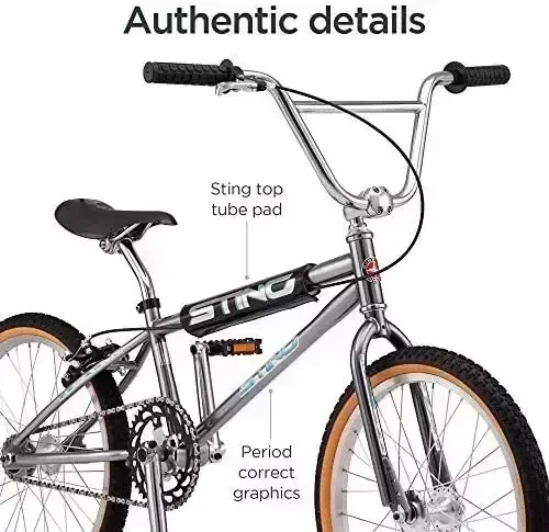 Schwinn Sting Pro and Predator Team BMX Bike for Young children/Youth, Retro Style, Solitary-Speed, Hi-10 Metal Frame, 20 or 24-Inch Wheels, Several Hues