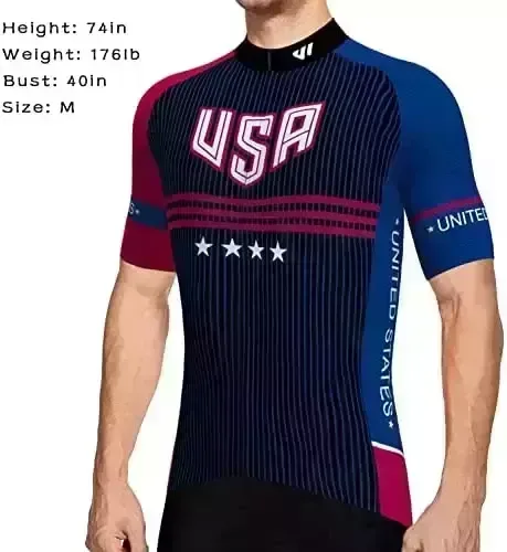 Logas Men’s United states Biking Jersey Brief Sleeve Bike Biking Shirts, Breathable Fast Dry American Flag Street Bicycle Garments