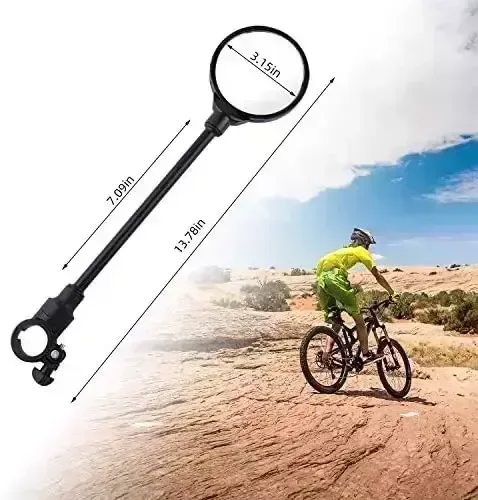 2 PCS Bike Mirror, Bicycle Add-ons for Grownup Bikes, Adjustable Rotatable Rear Perspective Glass Convex Rear Watch Mirror Equipment, Bicycle Mirrors Handlebars for Mtb, Outside, Cycling