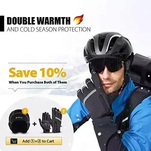 HIKENTURE Winter season Cycling Gloves for Guys and Gals – Thermal Entire Finger Bike Gloves – Touch Screen Windproof Warm Non-Slip Highway Mountain Bicycle Gloves for Running,Driving,Mountaineering,and Snowboarding