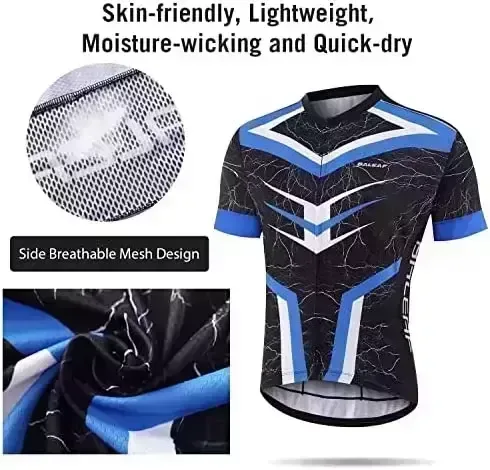 BALEAF Men’s Cycling Jersey Set Bicycle Limited Sleeve Mountain Bike Shirts Clothing Outfit MTB Summer season UPF50+