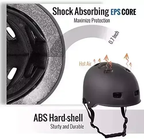 SPIX Skateboard Helmet, Multi-Activity Biking Skate BMX Bicycle Helmet for Young children Youth and Grownups