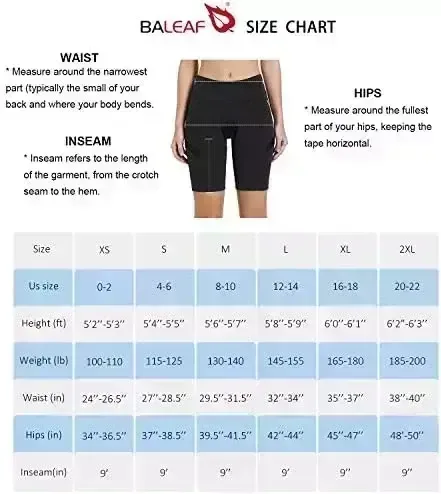 BALEAF Women’s Bike Shorts 3D Padded Pocket Biker Cycling Bicycle Spinning Mountain Biking Shorts Gel UPF 50+