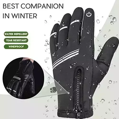 HIKENTURE Winter season Cycling Gloves for Guys and Gals – Thermal Entire Finger Bike Gloves – Touch Screen Windproof Warm Non-Slip Highway Mountain Bicycle Gloves for Running,Driving,Mountaineering,and Snowboarding