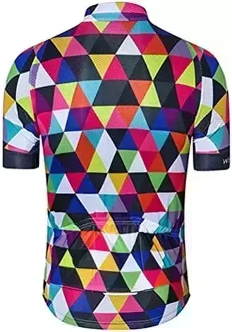 Men’s Cycling Jersey Shorter Sleeve Bicycle Apparel Multicolored Diamond