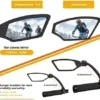 Arkham Handlebar Bike Mirror, 360°HD Large Angle Blast-Resistant, Adjustable .83-1.02 inch Bicycle Handlebar Mirror, For Bicycles, Bikes, Mountain Bikes, Electric Bicycles ( Still left, Shorter Manage )