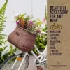 616RhbH1dEL._AC_.jpg WARNERS WHEELS Bike Basket for Women’s Cruiser with Coffee Cup Holder, Handmade Woven Bicycle Baskets mounts to Entrance Handlebars of Beach Cruisers or Scooters with Vegan Leather-based Straps