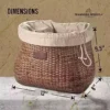 61l8XGRr5EL._AC_.jpg WARNERS WHEELS Bike Basket for Women’s Cruiser with Coffee Cup Holder, Handmade Woven Bicycle Baskets mounts to Entrance Handlebars of Beach Cruisers or Scooters with Vegan Leather-based Straps