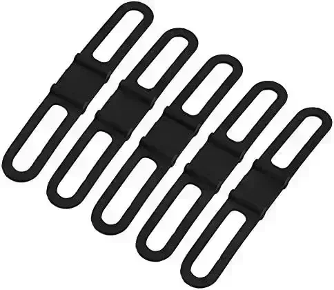 Alomejor 5pcs Bicycle Silicone Strap Universal Bike Silicone Holding Strap for Bike Light Flashlight Cellphone and More