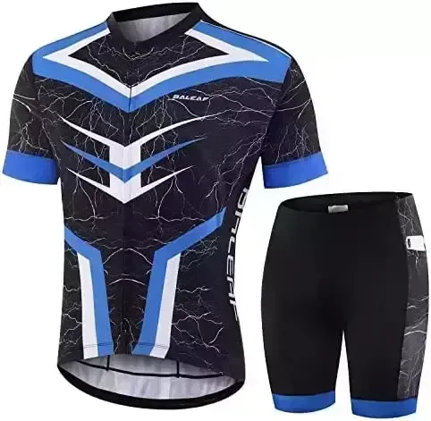 BALEAF Men's Cycling Jersey Set Bicycle Short Sleeve Mountain Bike Shirts Clothing Outfit MTB Summer UPF50+