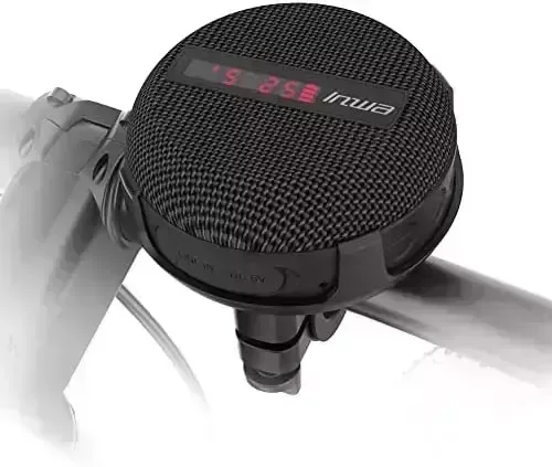 Bluetooth Bike Speaker, Inwa Portable Bicycle Speaker, Battery Display and Built-in Mic, Waterproof and Dustproof for Riding, Shower, Beach and Hiking