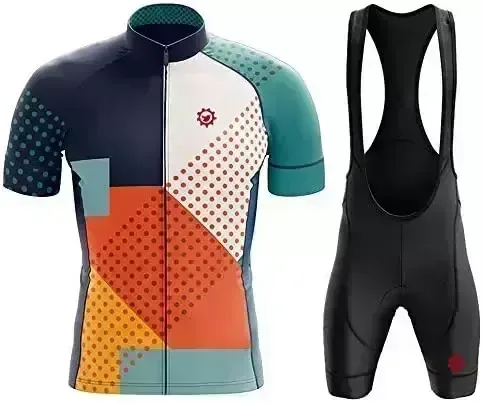 GCRFL Men's Cycling Jersey Sets Road Bike Shorts Sleeves Jersey + Bib Shorts with 4D Padded, Cycling Clothing Set for Men