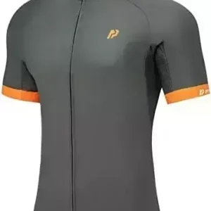 PTSOC Men's Cycling Jersey Basic Bike Short Sleeve Shirt Bicycle Clothing Top Full Zipper with Pocket Quick Dry Biking Shirts