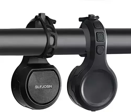 SLFJOSN Super Electric Bike Horn，Adjustable 80-130dB Bicycle Electric Bell ,USB Rechargeable IPX6 Waterproof Easy Install Loud Bike Horn, Alarm Ring for Mountain/Road Bike/Scooters, Adults &Kids Use